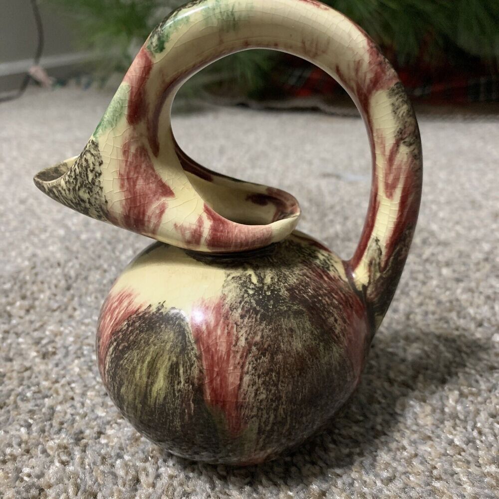 Vintage Green Mountain VT Drip Glaze Small Cream & Sugar